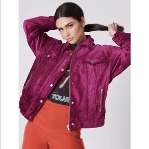 NWT Free People Velvet Trucker Jacket Oversized